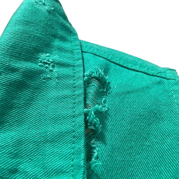 Highway Jeans Green Vest 3XL Distressed Denim Sleeveless Button Front Raw Hem - Picture 7 of 13